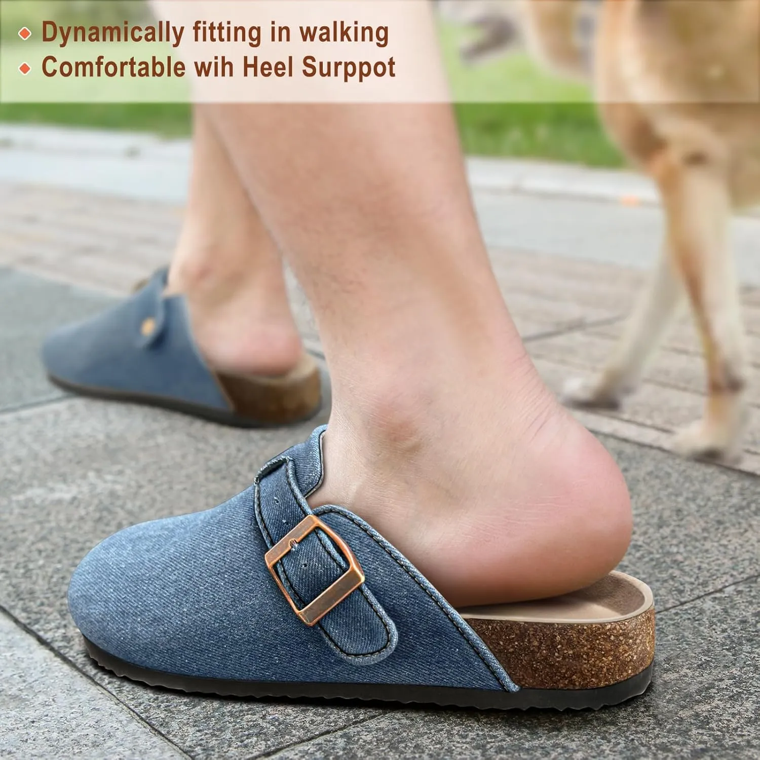KEMISANT Men Clogs-Comfortable Suede Mules Slippers Sandals Nurse Potato Shoes Unisex-Cushioned Cork-Footbed