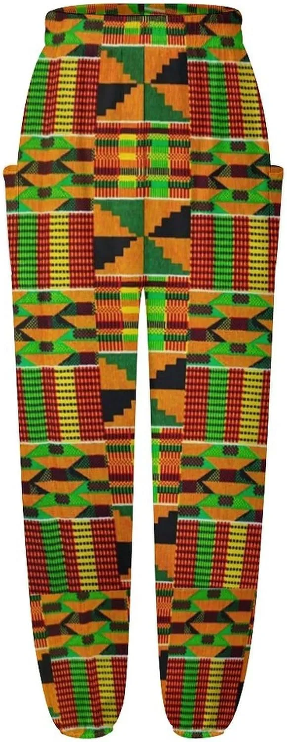 Kente Pattern Yoga Bloomers Womens Hippie Harem Pants Lantern Pants Elastic Gym Home Wear Casual Loose Sweatpants