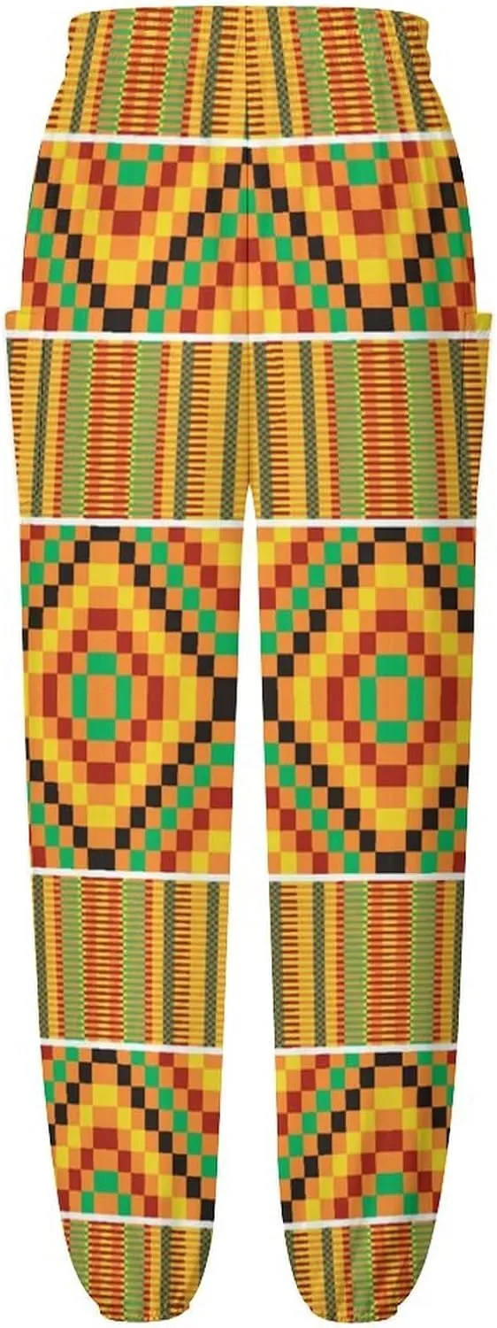 Kente Pattern Yoga Bloomers Womens Hippie Harem Pants Lantern Pants Elastic Gym Home Wear Casual Loose Sweatpants
