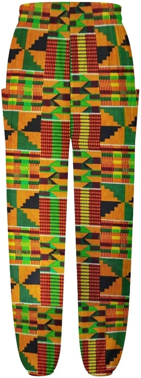 Kente Pattern Yoga Bloomers Womens Hippie Harem Pants Lantern Pants Elastic Gym Home Wear Casual Loose Sweatpants