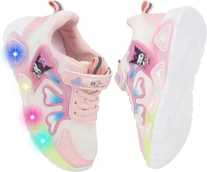 Kid's Glitter Running Cartoon Sneaker Sparkly Glowing Shiny Bling Princess Shoes School Athletic Walking Shoes for Girls