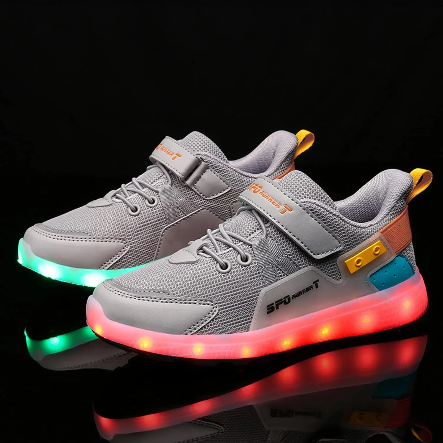 Kids LED Light Up Shoes Shiny Low-Top Sneakers for Boys and Girls Child Unisex