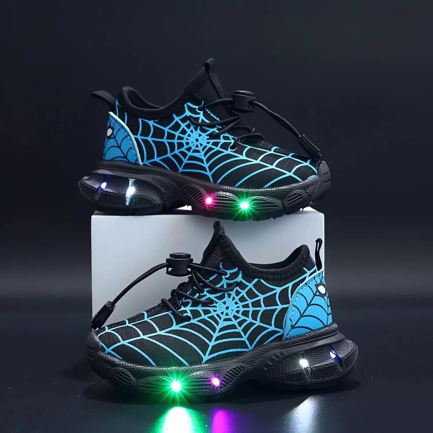 Kids Light Up Shoes Toddler Boys Girls LED Luminous Running Trainers Cartoon Mesh Breathable Sports and Walking Sneaker