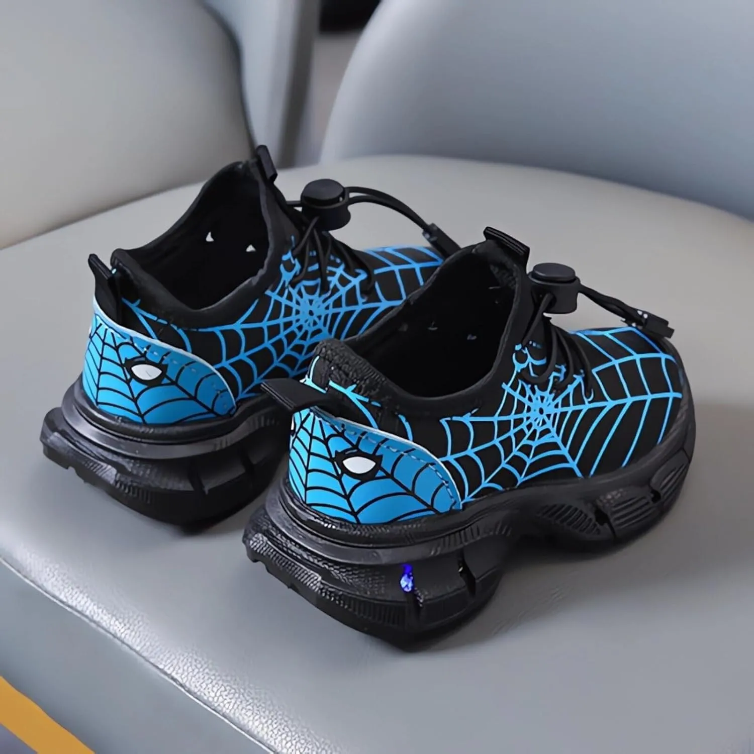 Kids Light Up Shoes Toddler Boys Girls LED Luminous Running Trainers Cartoon Mesh Breathable Sports and Walking Sneaker
