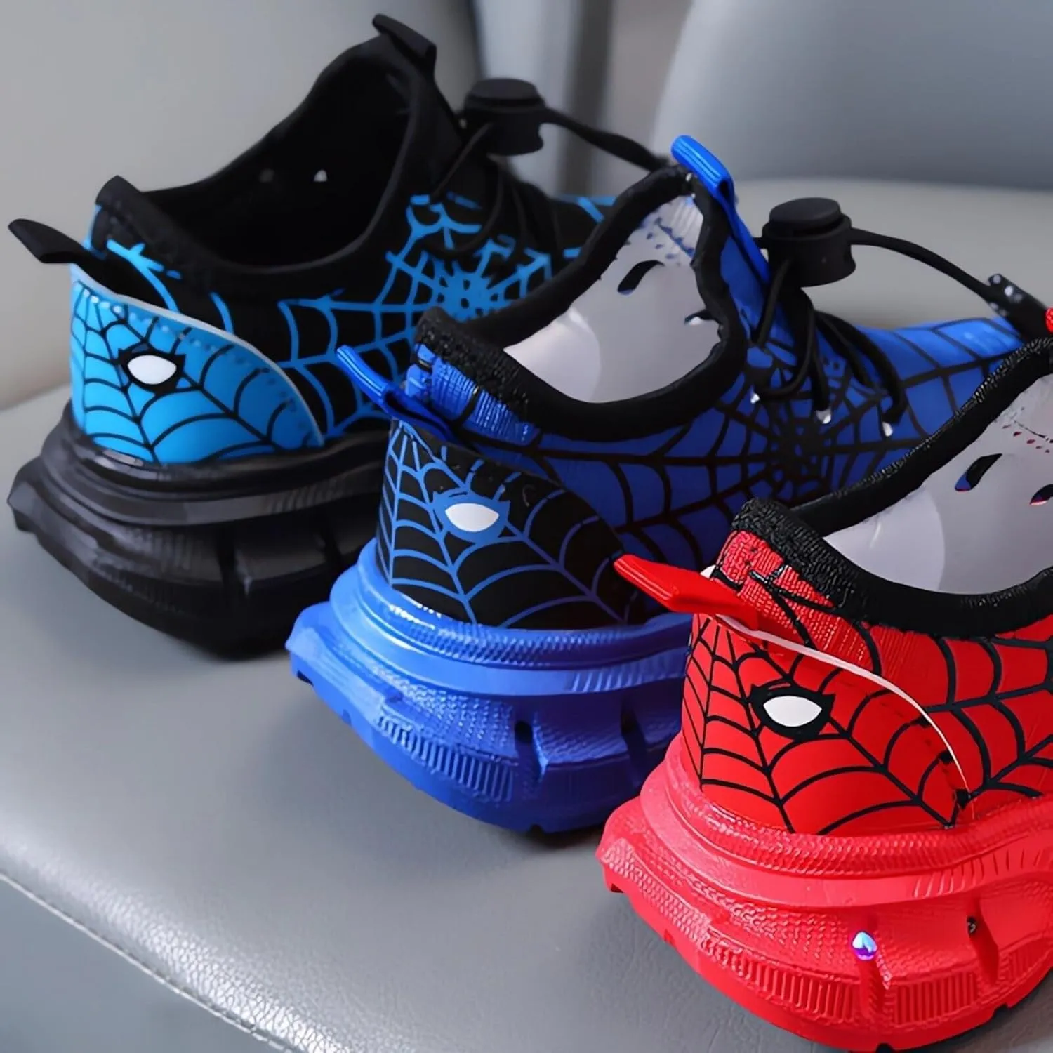 Kids Light Up Shoes Toddler Boys Girls LED Luminous Running Trainers Cartoon Mesh Breathable Sports and Walking Sneaker