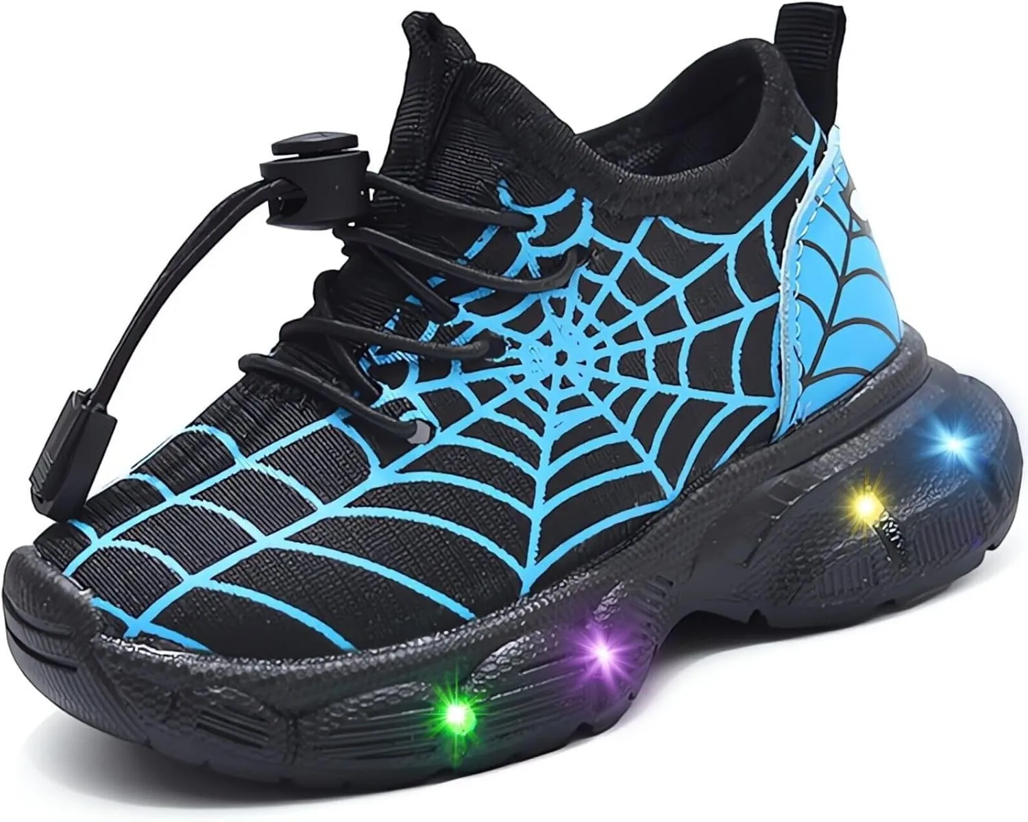 Kids Light Up Shoes Toddler Boys Girls LED Luminous Running Trainers Cartoon Mesh Breathable Sports and Walking Sneaker