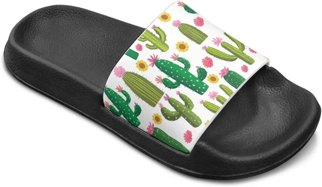 Kids Lightweight Soft EVA Non-Slip Slides Open Toe Comfy Sandals for Boys Girls Bathroom Shower Summer Pool Beach Slippers for Little & Big Kids Size 11-3