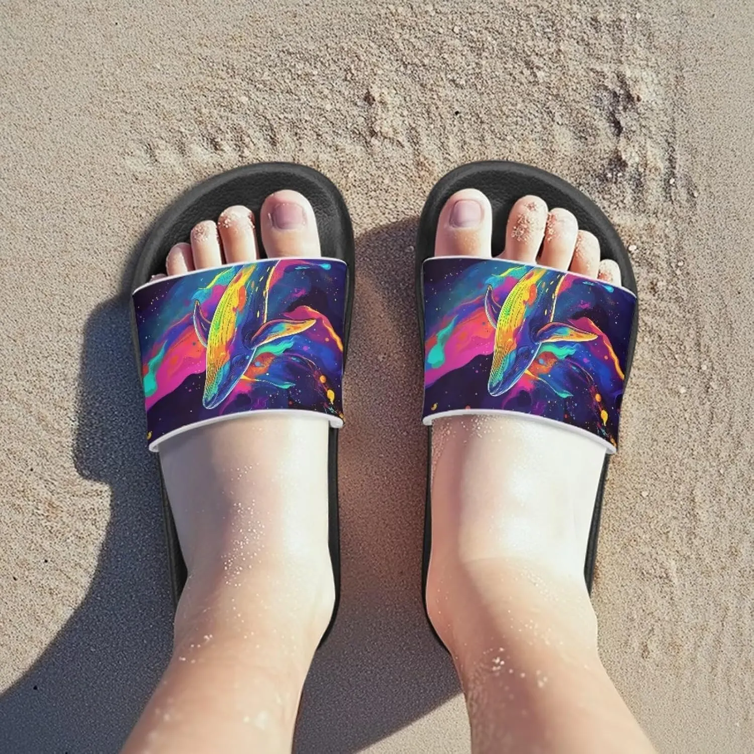 Kids Lightweight Soft EVA Non-Slip Slides Open Toe Comfy Sandals for Boys Girls Children Bathroom Shower Summer Pool Beach Slippers