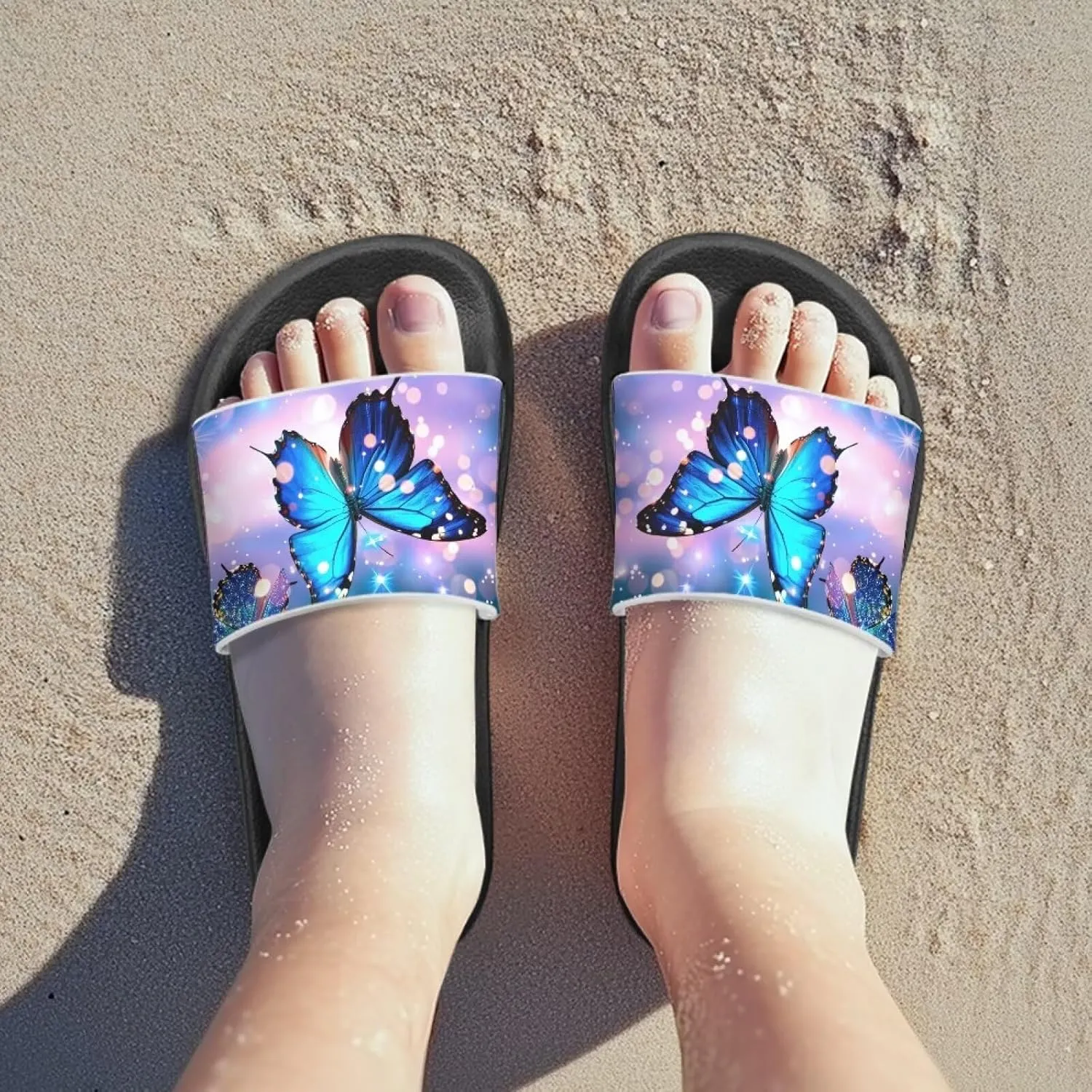 Kids Lightweight Soft EVA Non-Slip Slides Open Toe Comfy Sandals for Boys Girls Children Bathroom Shower Summer Pool Beach Slippers