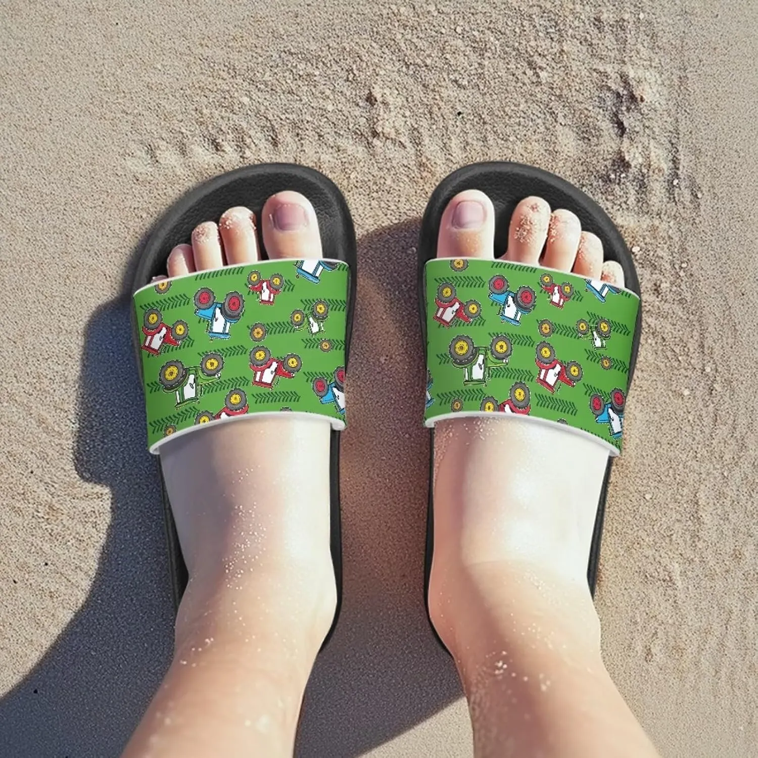 Kids Lightweight Soft EVA Non-Slip Slides Open Toe Comfy Sandals for Boys Girls Children Bathroom Shower Summer Pool Beach Slippers