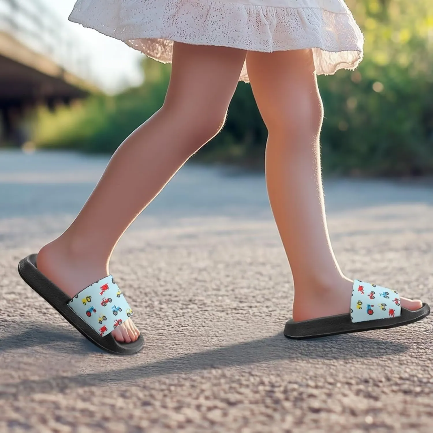 Kids Lightweight Soft EVA Non-Slip Slides Open Toe Comfy Sandals for Boys Girls Children Bathroom Shower Summer Pool Beach Slippers
