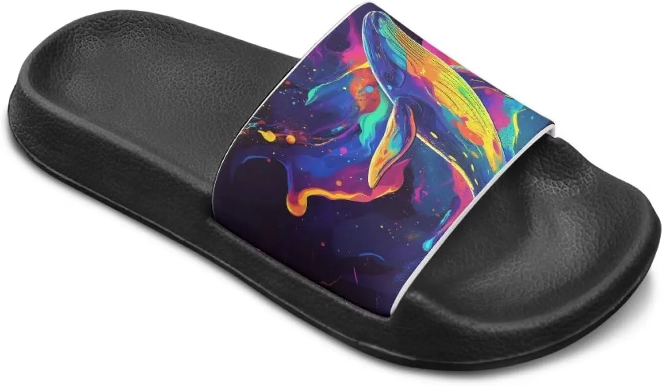 Kids Lightweight Soft EVA Non-Slip Slides Open Toe Comfy Sandals for Boys Girls Children Bathroom Shower Summer Pool Beach Slippers