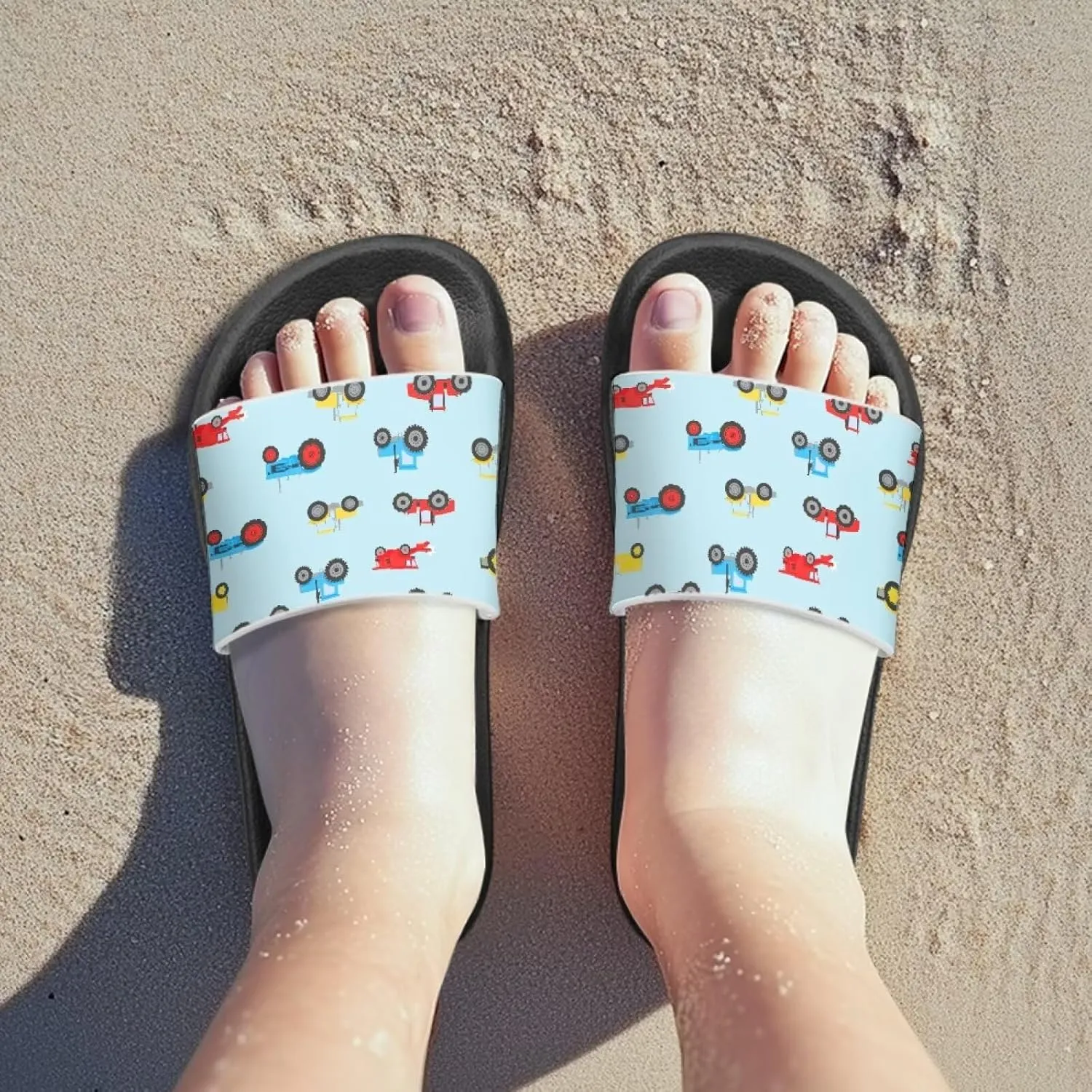 Kids Lightweight Soft EVA Non-Slip Slides Open Toe Comfy Sandals for Boys Girls Children Bathroom Shower Summer Pool Beach Slippers