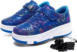 Kids Roller Skate Shoes with 4 Wheels, Rollar Sneakers for Boys Girls Birthday Thanksgiving Christmas Day