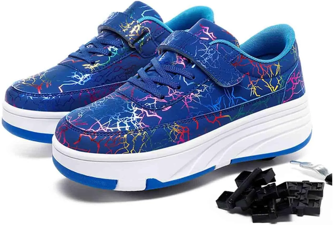 Kids Roller Skate Shoes with 4 Wheels, Rollar Sneakers for Boys Girls Birthday Thanksgiving Christmas Day