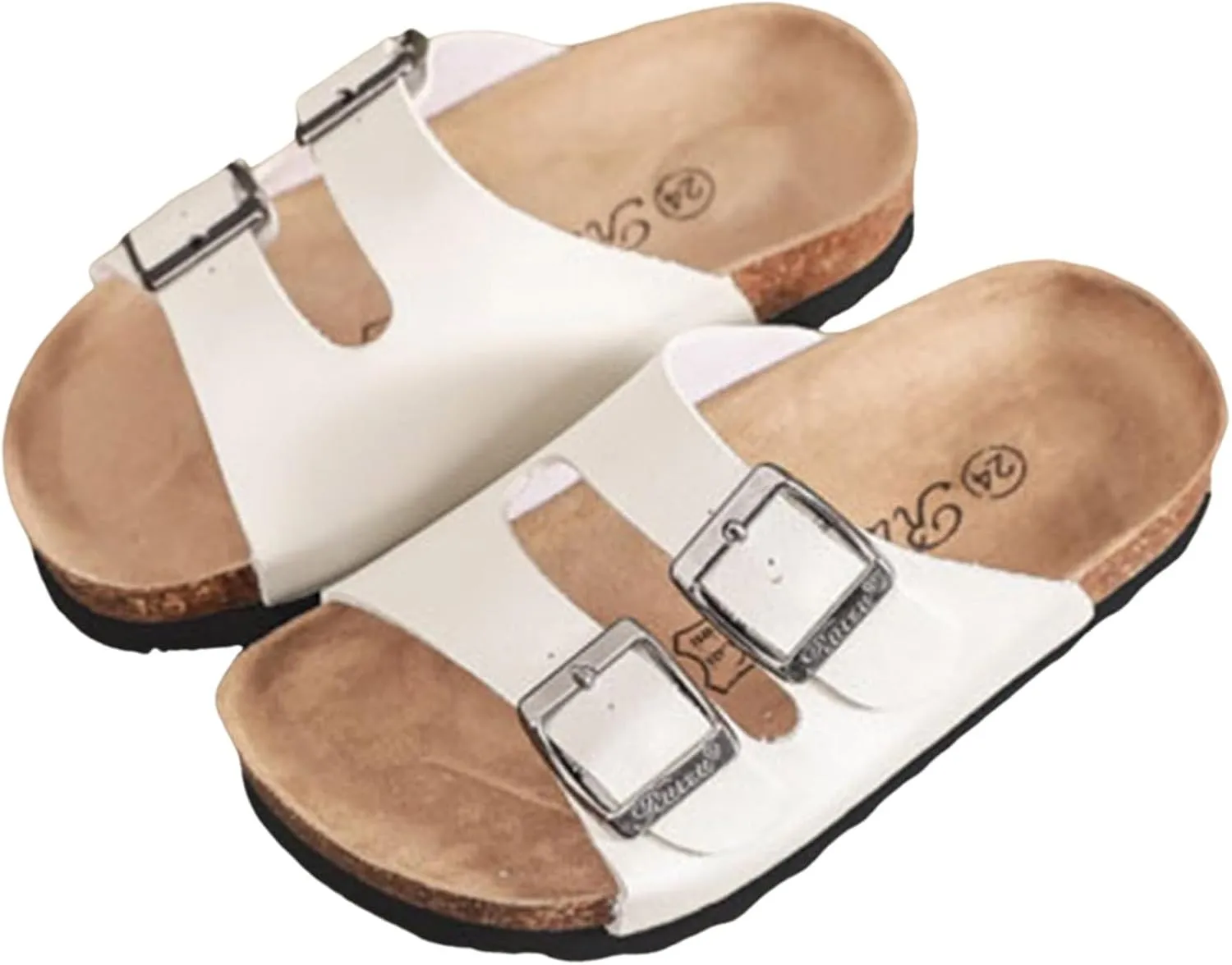 Kids Sandals Boys Girls Slide Summer Non-slip Cork Sandals Toddler Casual Summer Beach Slippers with Adjustable Strap