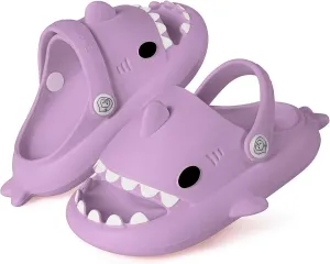 Kids Shark Slides Boys Girls Toddlers Cloud Shower Slippers Cute Cartoon Open Toe Sandals Cushioned Thick Sole Beach Pool Shoes