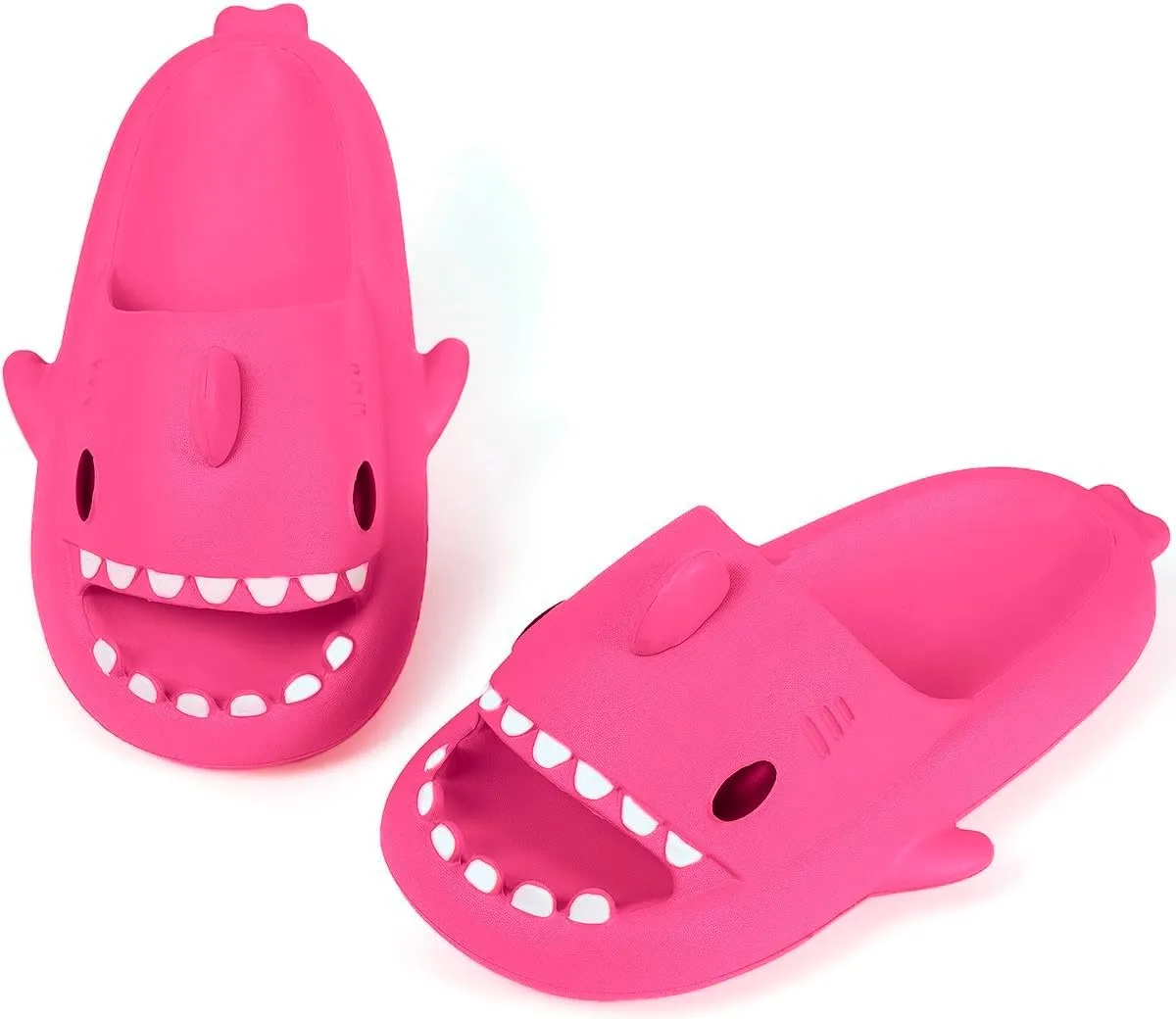 Kids Shark Slides Boys Girls Toddlers Cloud Shower Slippers Cute Cartoon Open Toe Sandals Cushioned Thick Sole Beach Pool Shoes