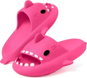 Kids Shark Slides Boys Girls Toddlers Cloud Shower Slippers Cute Cartoon Open Toe Sandals Cushioned Thick Sole Beach Pool Shoes