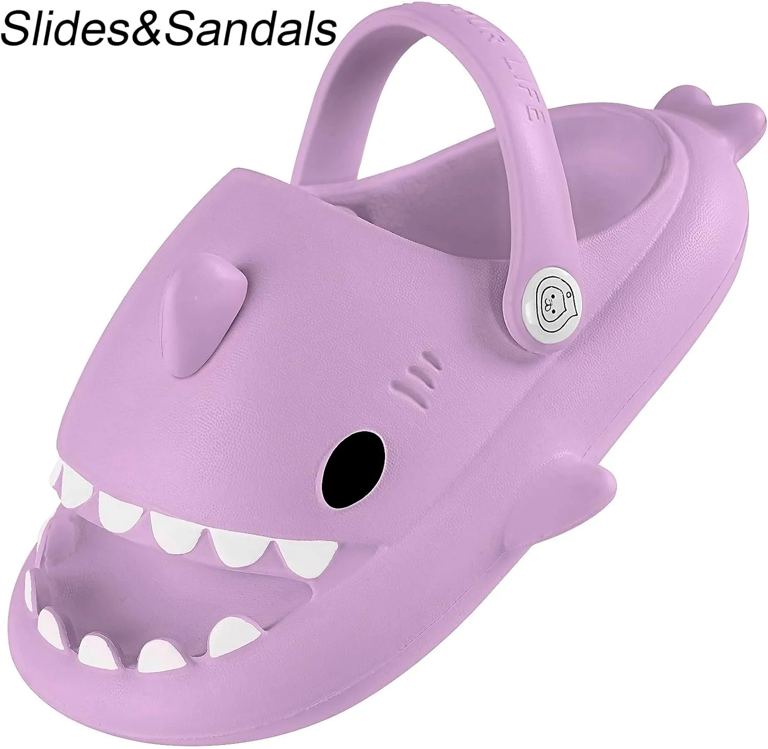 Kids Shark Slides Boys Girls Toddlers Cloud Shower Slippers Cute Cartoon Open Toe Sandals Cushioned Thick Sole Beach Pool Shoes