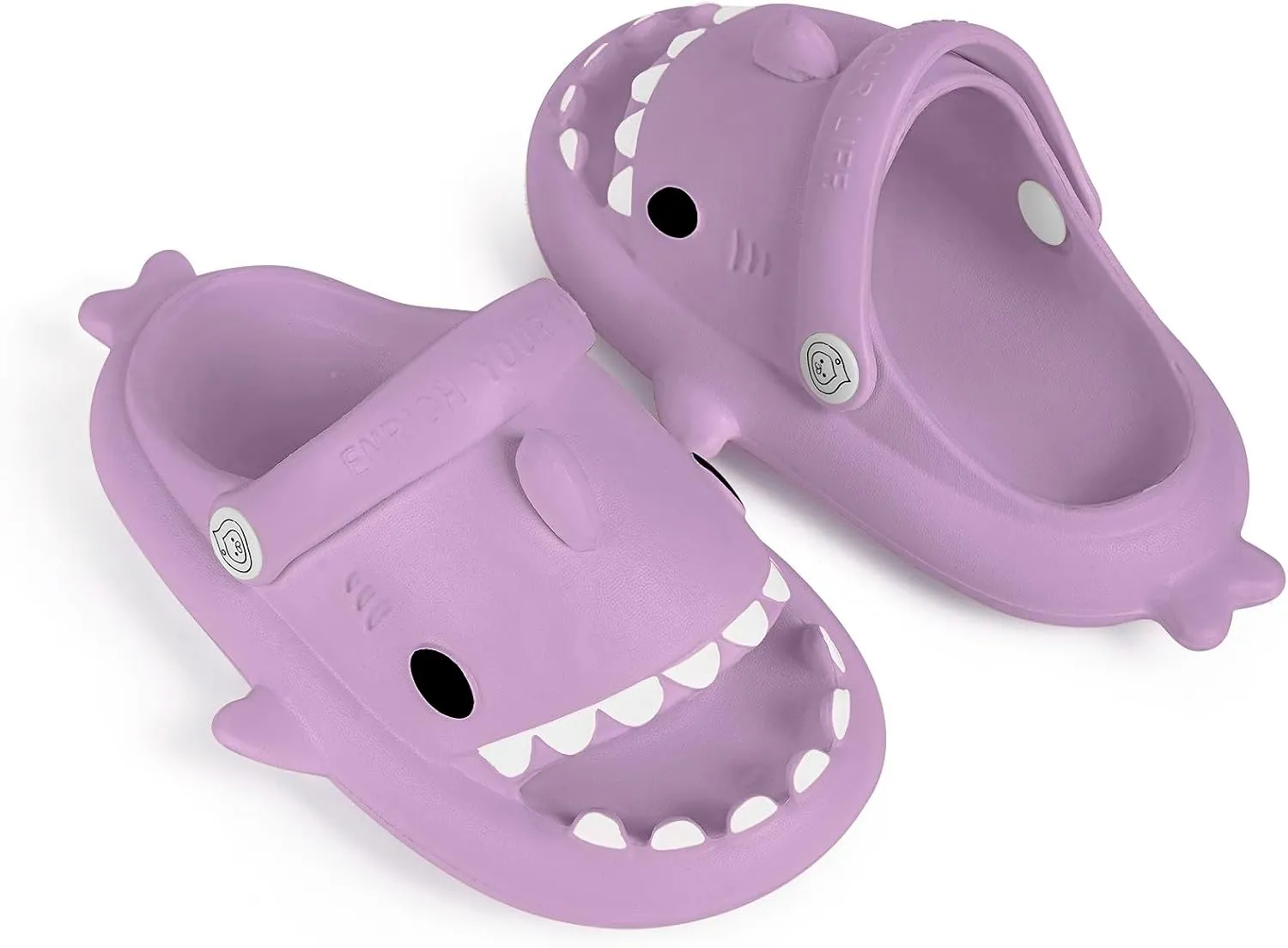 Kids Shark Slides Boys Girls Toddlers Cloud Shower Slippers Cute Cartoon Open Toe Sandals Cushioned Thick Sole Beach Pool Shoes