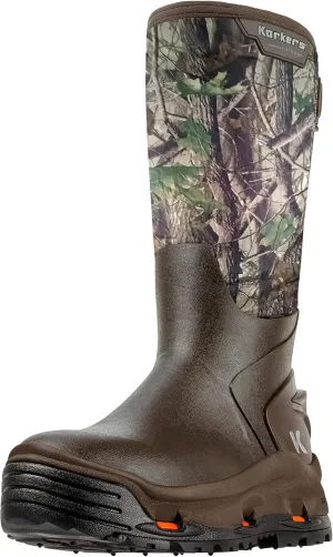 Korkers Men's Neo Storm Rubber Boots - Inuslated and Waterproof Multi-Season Mud Boots - Includes Interchangeable Ninety Degree Sole