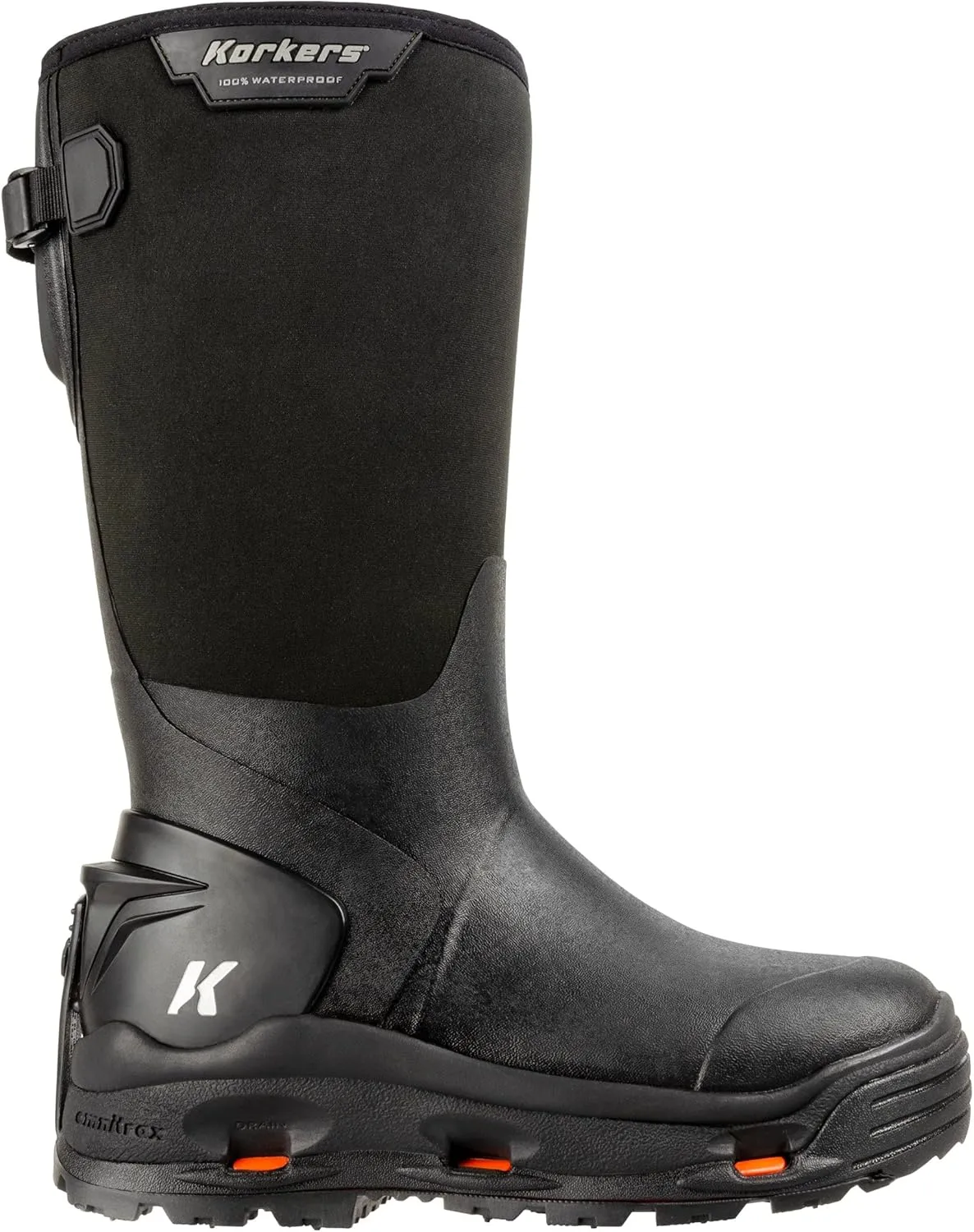 Korkers Men's Neo Storm Rubber Boots - Inuslated and Waterproof Multi-Season Mud Boots - Includes Interchangeable Ninety Degree Sole