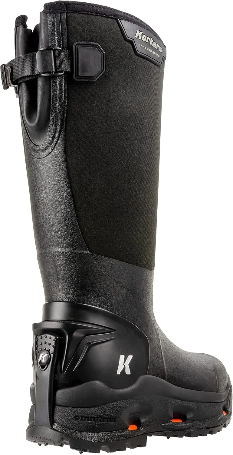 Korkers Men's Neo Storm Rubber Boots - Inuslated and Waterproof Multi-Season Mud Boots - Includes Interchangeable Ninety Degree Sole