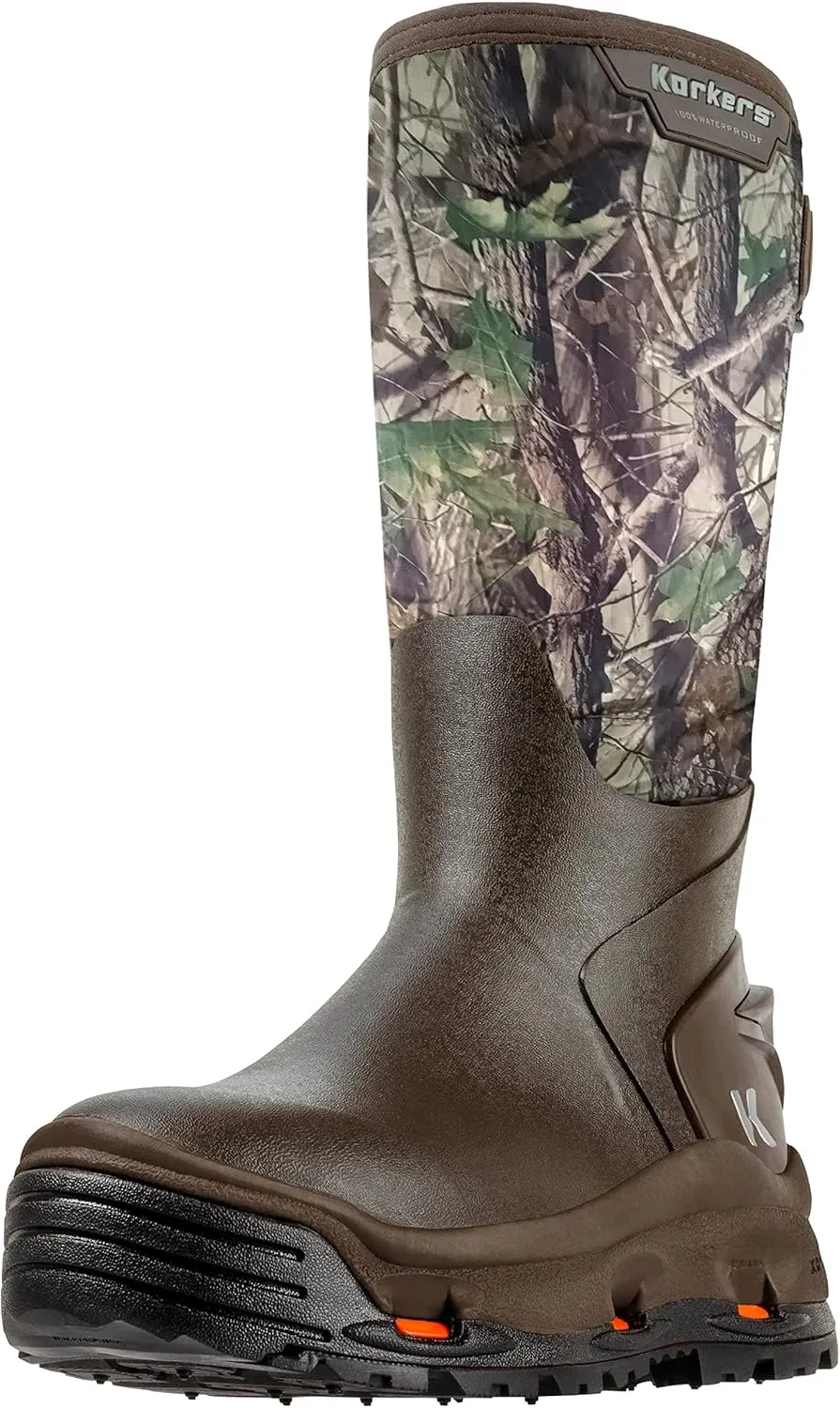 Korkers Men's Neo Storm Rubber Boots - Inuslated and Waterproof Multi-Season Mud Boots - Includes Interchangeable Ninety Degree Sole