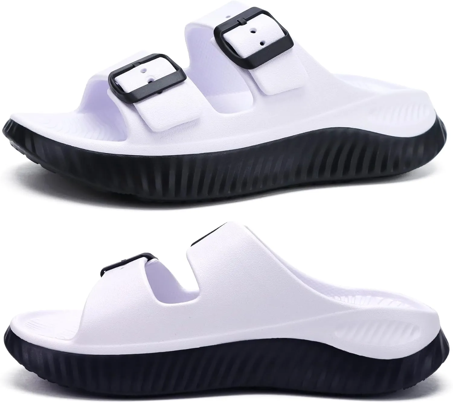 KuaiLu Womens Recovery Sandals With Comfortable Plantar Fasciitis Arch Support Ladies Orthopedic Slides Open Toe Slip On Thick Soft Cushion Slippers Summer Pool Beach Sandles