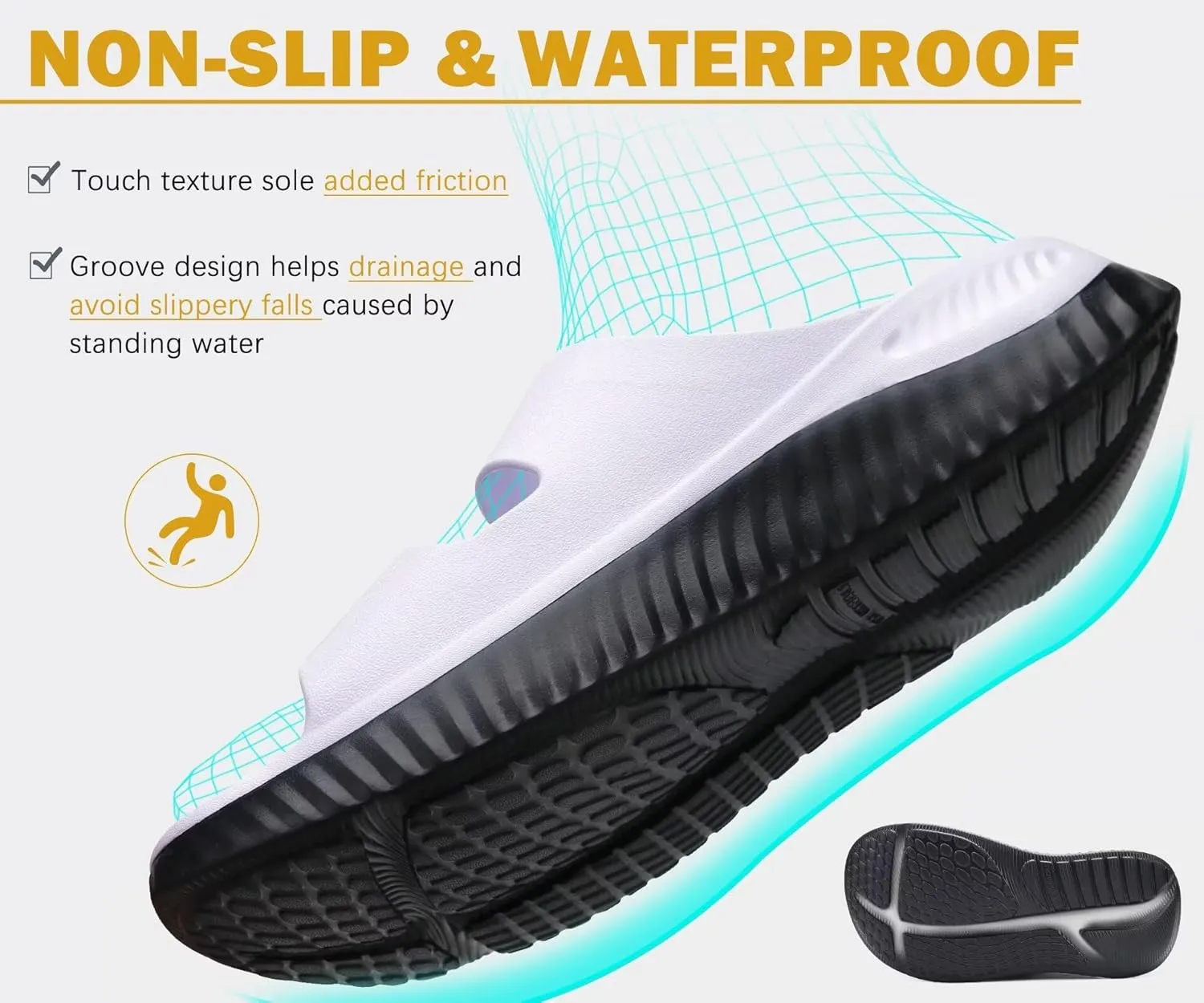 KuaiLu Womens Recovery Sandals With Comfortable Plantar Fasciitis Arch Support Ladies Orthopedic Slides Open Toe Slip On Thick Soft Cushion Slippers Summer Pool Beach Sandles