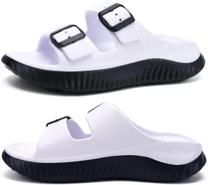KuaiLu Womens Recovery Sandals With Comfortable Plantar Fasciitis Arch Support Ladies Orthopedic Slides Open Toe Slip On Thick Soft Cushion Slippers Summer Pool Beach Sandles