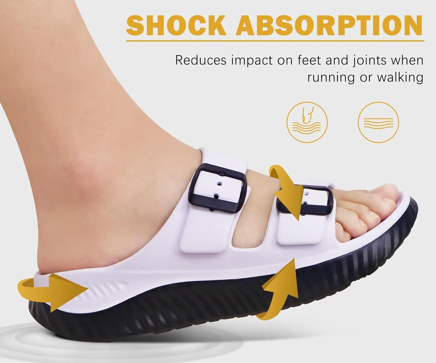 KuaiLu Womens Recovery Sandals With Comfortable Plantar Fasciitis Arch Support Ladies Orthopedic Slides Open Toe Slip On Thick Soft Cushion Slippers Summer Pool Beach Sandles
