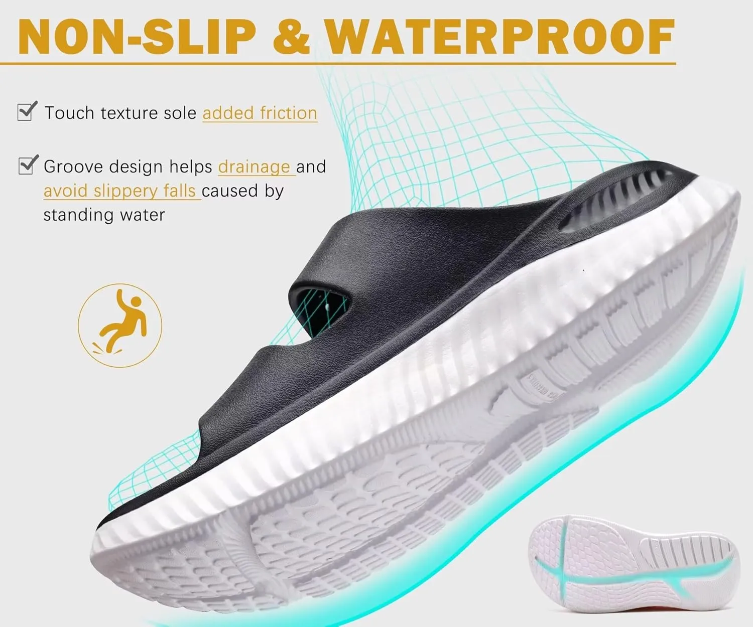 KuaiLu Womens Recovery Sandals With Comfortable Plantar Fasciitis Arch Support, Orthotic Adjustable Thick Cushion Sport Slides Reduces Stress on Feet, Joints & Back Post-Exercise