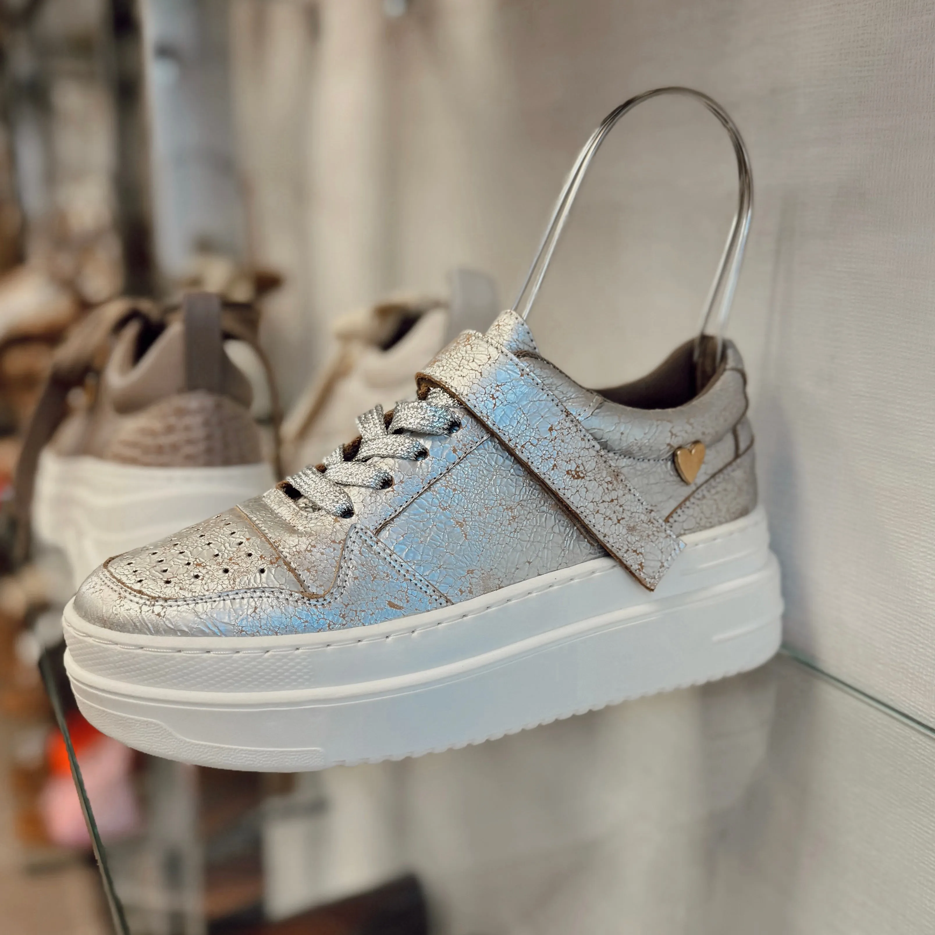 Kyra Sneakers - Silver  [ No Return - No Exchange]