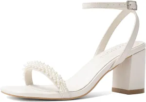 LACUONE Strappy Heels for women Block Chunky Heels Ankle Buckle Square Toe Heeled Sandals
