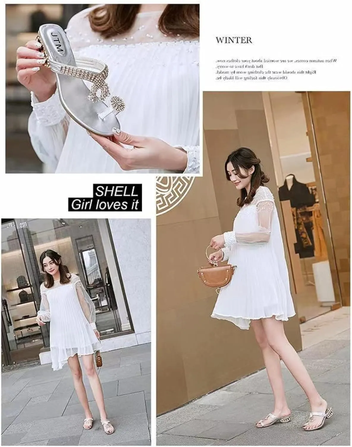 Ladies Diamond Fashion Low Heel Thong Sandals,Summer Sparkling Diamond Block Heel Beach Sandals,Arch Support Sandals.