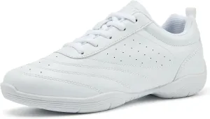 LANDHIKER Cheer Shoes Girls White Dance Shoes Youth Cheerleading Sports Training Athletic Comfortable Shoes Flats Girl