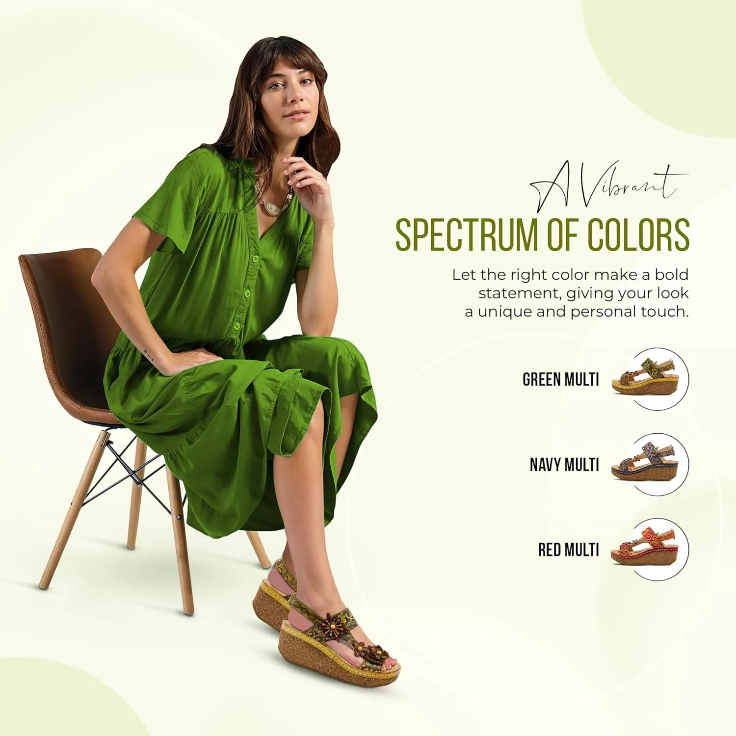 L'Artiste Women's PICKFORD Slingback Sandals – Hand-Painted Leather with Adjustable Straps and Cushioned Insole