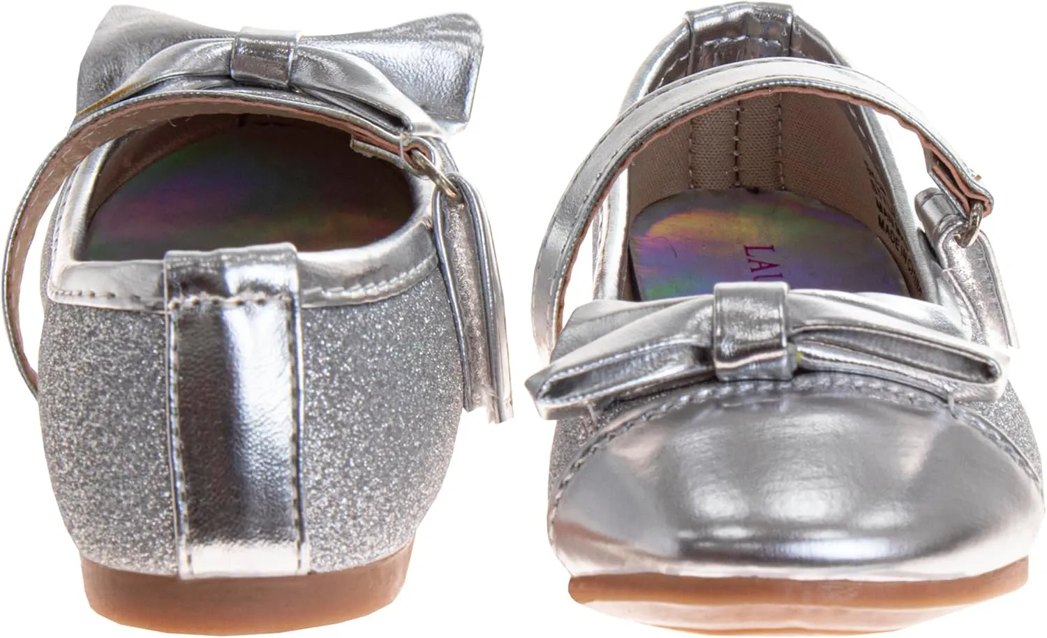 Laura Ashley Girl Flats Dress Sandals - Ballet Bow Party Shoes, (Toddler - Little Kid - Big Kid)