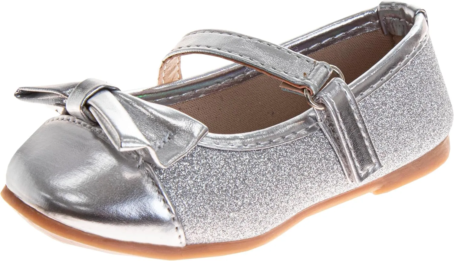 Laura Ashley Girl Flats Dress Sandals - Ballet Bow Party Shoes, (Toddler - Little Kid - Big Kid)