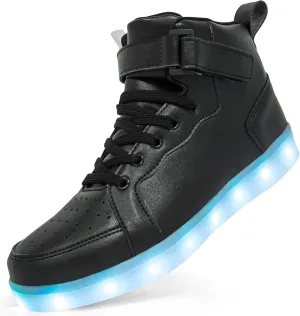 LED Light Up High Top Sneakers Flashing Shoes for Women Men Teens with USB Charging Glowing Luminous Shoes