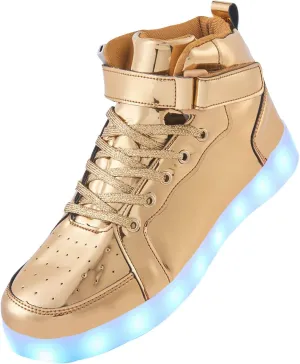 Led Light Up Shoes for Kids High Top Sneakers for Boys Girls Hip-Hop Dancing Shoes for Halloween Christmas Party with USB Charging