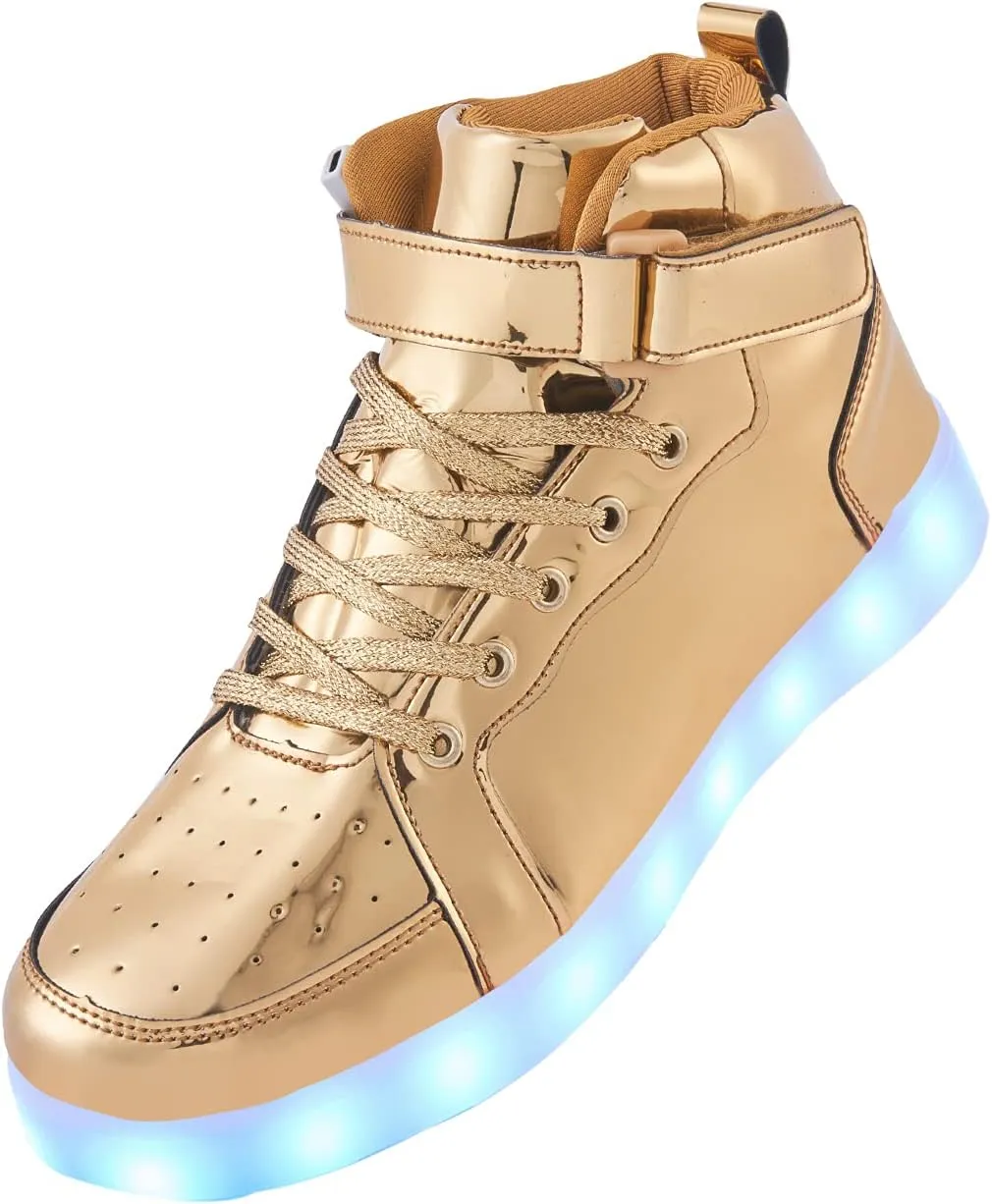 Led Light Up Shoes for Kids High Top Sneakers for Boys Girls Hip-Hop Dancing Shoes for Halloween Christmas Party with USB Charging