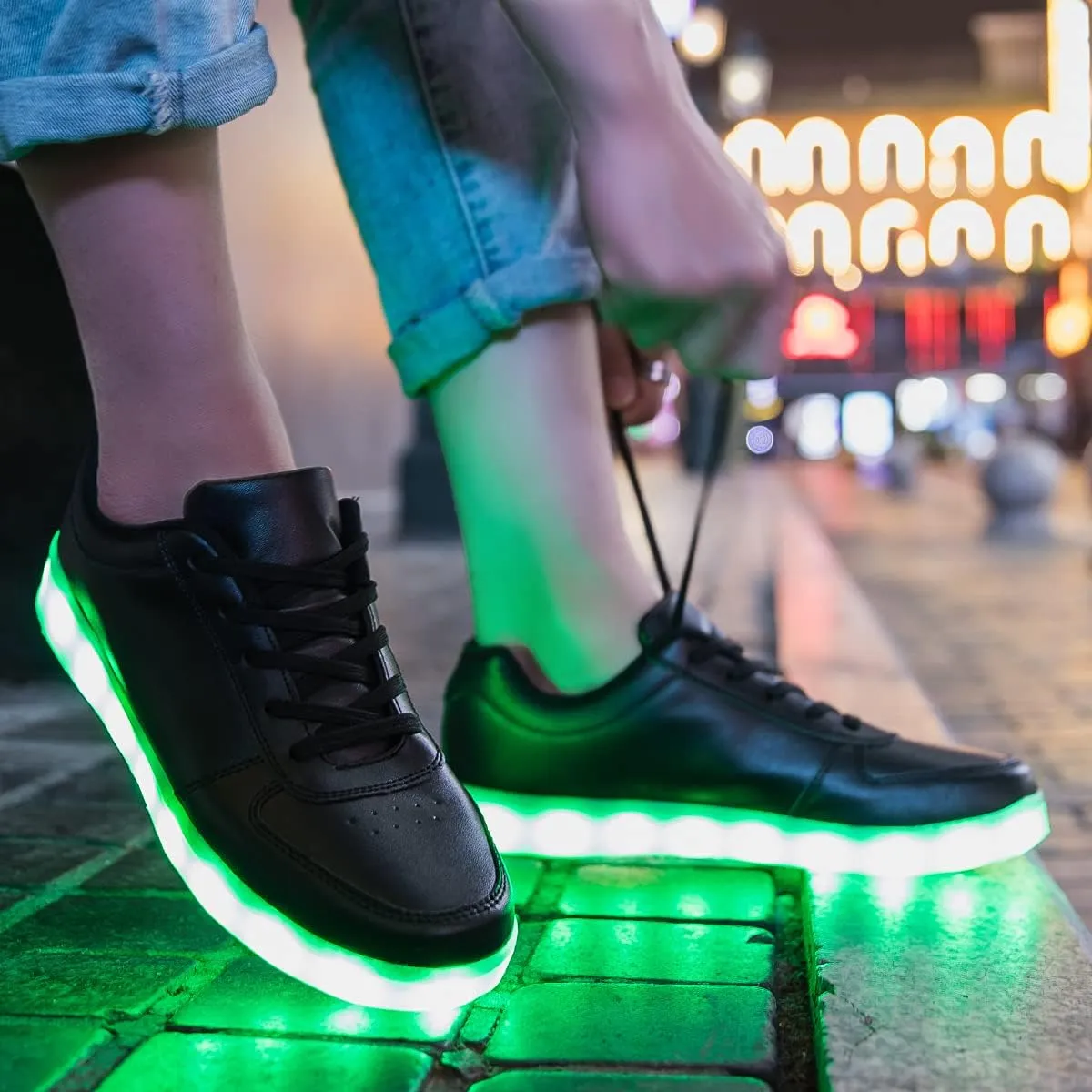 LED Light Up Shoes for Women Men Sports LED Shoes Dancing Sneakers Low-Top USB Charging Shoes for Kids