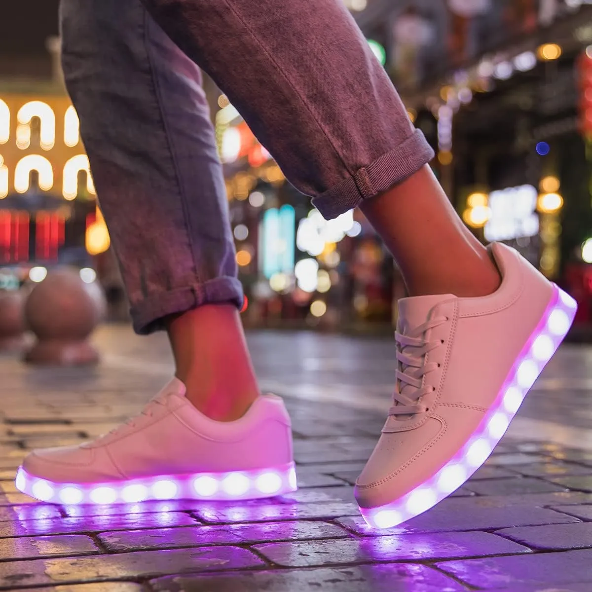LED Light Up Shoes for Women Men Sports LED Shoes Dancing Sneakers Low-Top USB Charging Shoes for Kids