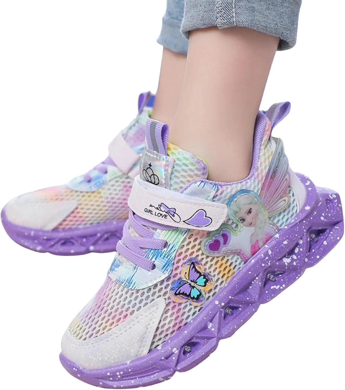 Light Up Shoes for Girls LED Princess Sneakers Zapatos para Niñas Baby Toddler Birthday Shoes Tenis para Niñas