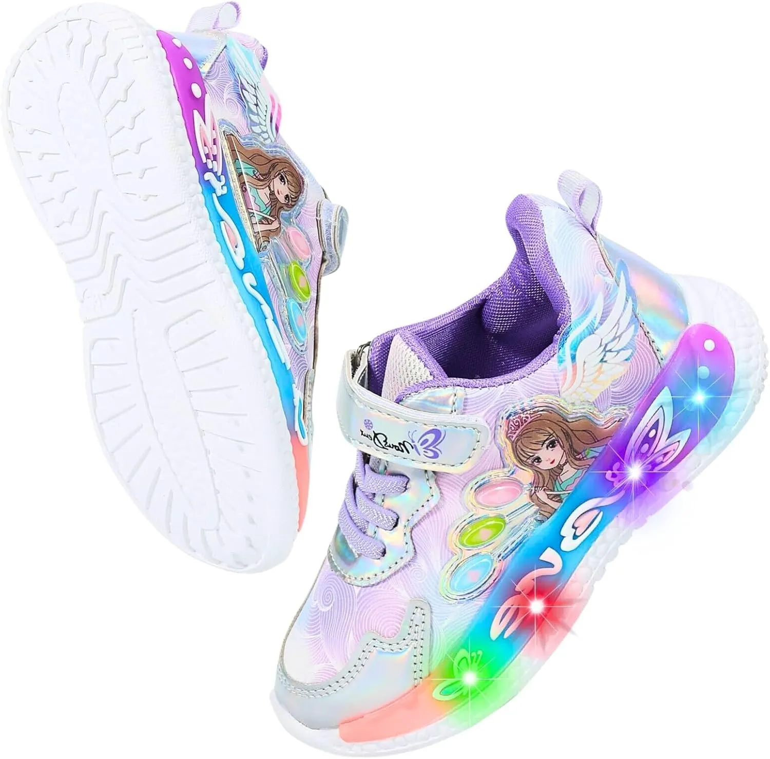 Light Up Shoes for Girls LED Princess Sneakers Zapatos para Niñas Baby Toddler Birthday Shoes Tenis para Niñas