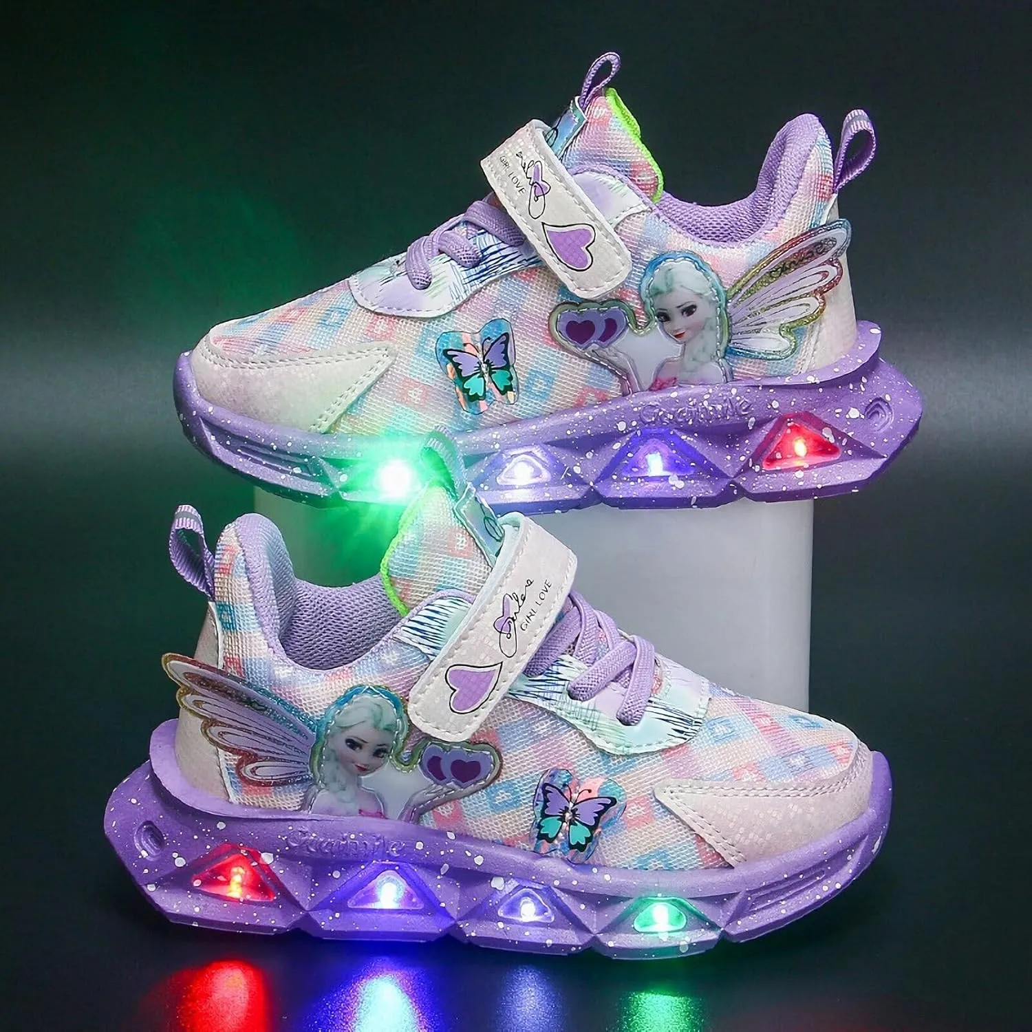 Light Up Shoes for Girls LED Princess Sneakers Zapatos para Niñas Baby Toddler Birthday Shoes Tenis para Niñas