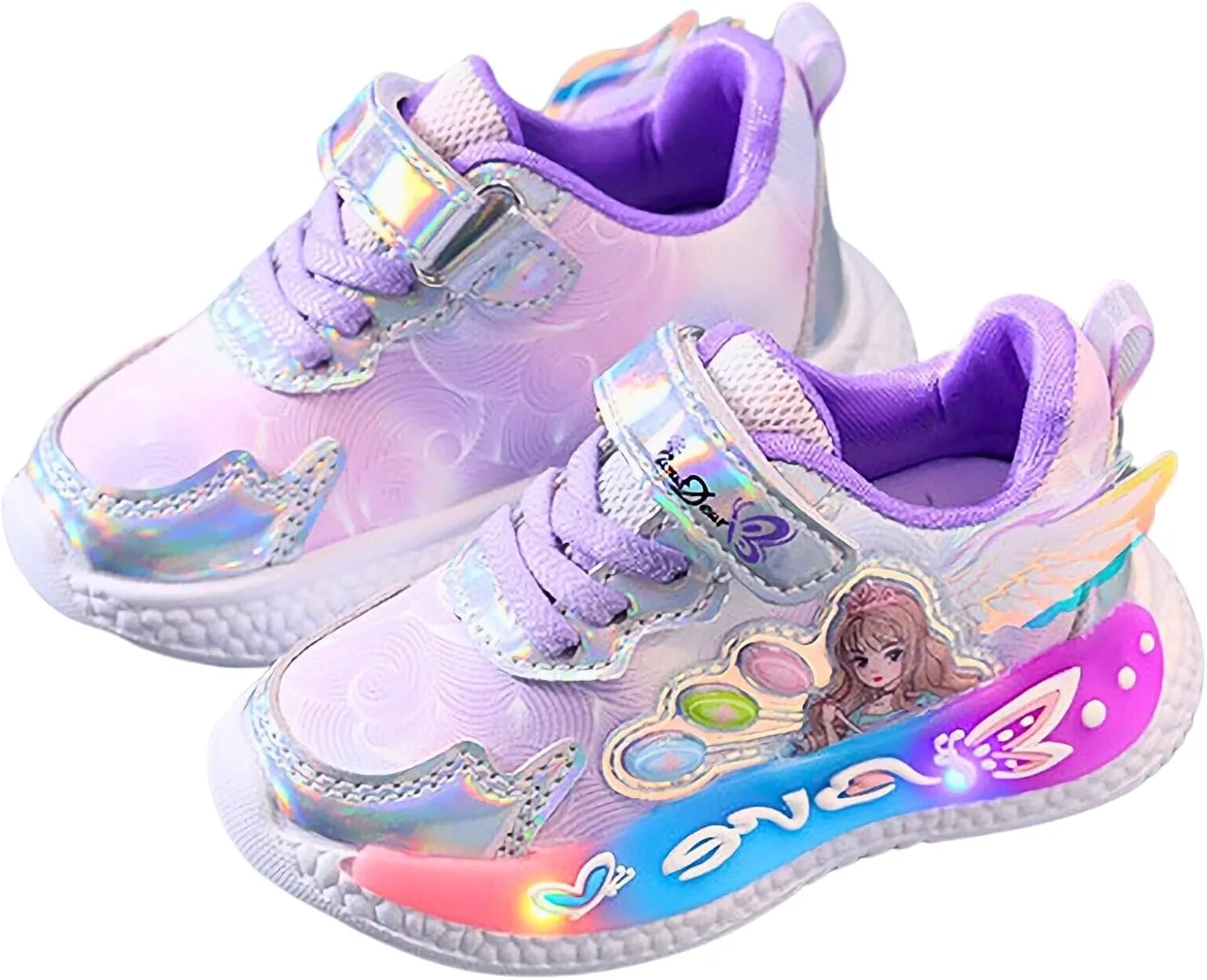 Light Up Shoes for Girls LED Princess Sneakers Zapatos para Niñas Baby Toddler Birthday Shoes Tenis para Niñas